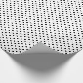 Klassieke zwarte witte polka stippen cadeaupapier (Hoek)