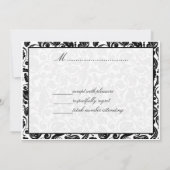 Klassieke zwarte & witte trouw uitnodigingskaart A Kaart (Achterkant)