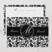 Klassieke zwarte & witte trouw uitnodigingskaart A Kaart (Voorkant / Achterkant)