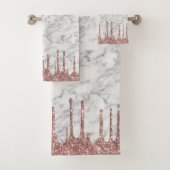 Klassieke zwarte zwarte witte Roos Gold Glitter-sc Bad Handdoek (Insitu)