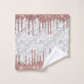 Klassieke zwarte zwarte witte Roos Gold Glitter-sc Bad Handdoek (Wasdoekje)