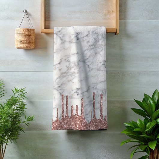 Klassieke zwarte zwarte witte Roos Gold Glitter-sc Bad Handdoek