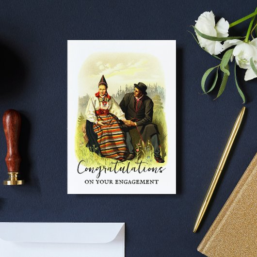 Klassieke Zweedse traditionele felicitaties verlov Briefkaart