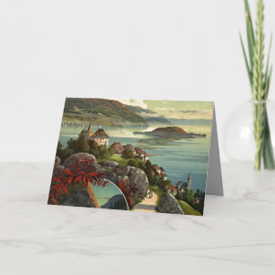 Klassieke Zwitserland Reisillustratie Kunst Kaart