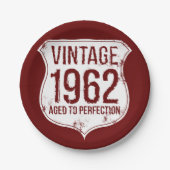 Klassieker 1962 Verouderd Tot Perfectie Papieren Bordje (Voorkant)