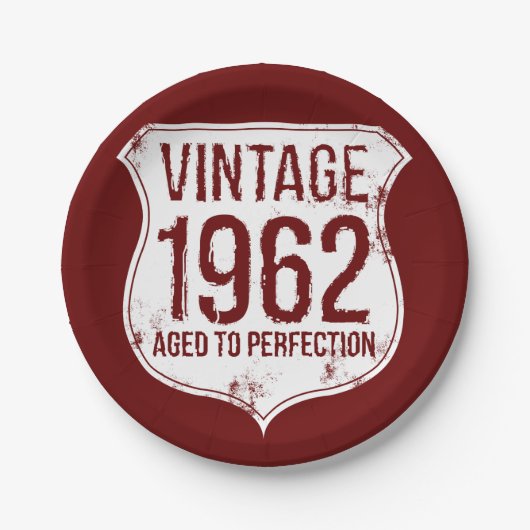 Klassieker 1962 Verouderd Tot Perfectie Papieren Bordje (Voorkant)