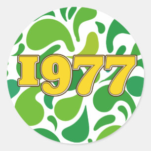 Klassieker 1977 ronde sticker