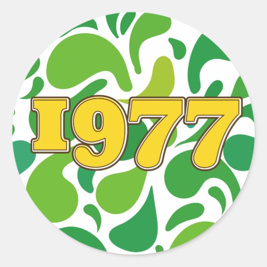 Klassieker 1977 ronde sticker (Voorkant)