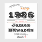 Klassieker 1986 Retro – 40e Verjaardag Sticker (Vel)
