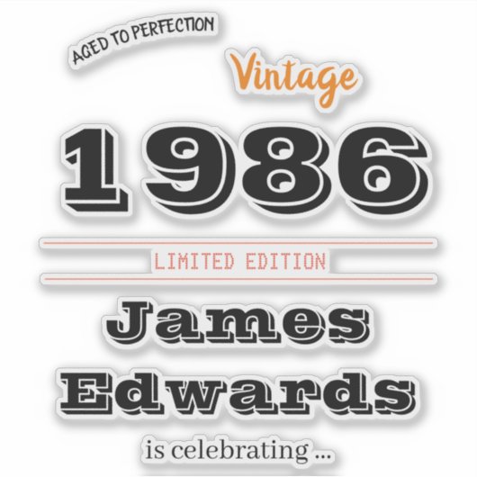 Klassieker 1986 Retro – 40ste verjaardag Sticker (Voorkant)