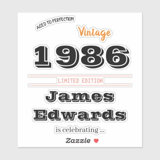 Klassieker 1986 Retro – 40ste verjaardag Sticker (Vel)