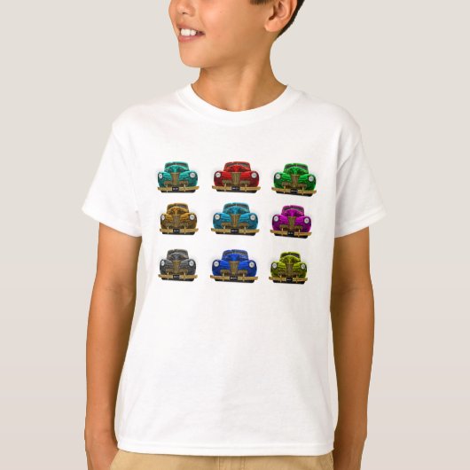  klassieker auto kleurrijke patroon schattige jong t-shirt (Voorkant)