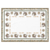 klassieker groen goud Rendier en slee Tafelkleed (Voorkant (Horizontaal))