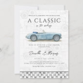Klassieker in het maken van Blue Vintage Car Baby  Kaart (Voorkant)