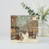 Klassieker Londense Winter Feestdagenkaart (Staand voorkant)