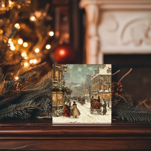 Klassieker Londense Winter Feestdagenkaart
