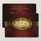 Klassieker rood en goud 2026 kaart (Voorkant / Achterkant)