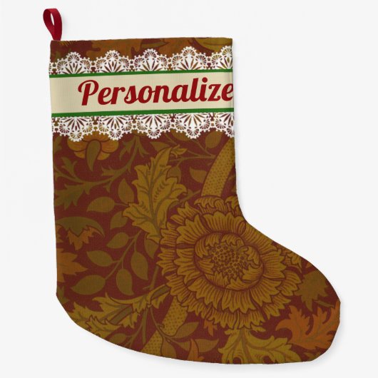 klassieker William Morris Gold Holiday Grote Kerstsok (Voorkant)