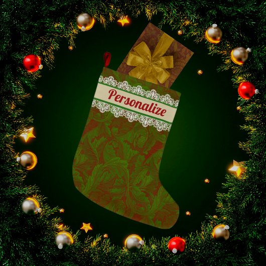  klassieker William Morris Holiday Personalize Grote Kerstsok