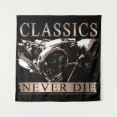 Klassiekers sterven nooit wandkleed (Voorkant (horizontaal))