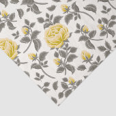 Klassige gele rozen met grijze bladeren van wit tissuepapier (Detail)