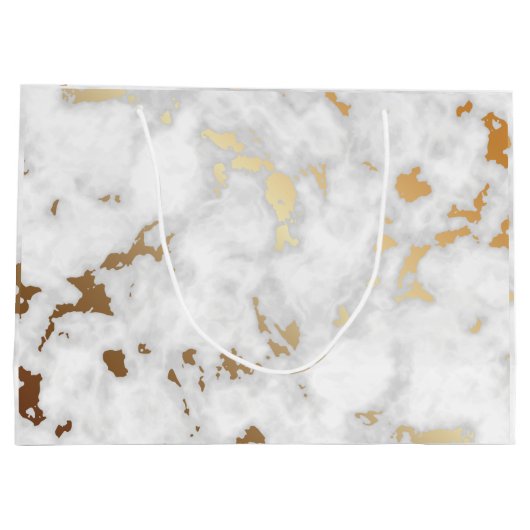 Klassige gouden marmeren steen groot cadeauzakje (Achterkant)