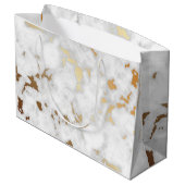 Klassige gouden marmeren steen groot cadeauzakje (Achterkant Gekanteld)