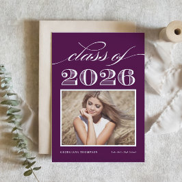 Klassikaal eindexamenjaar 2026 Paarse Foto Afstude Kaart