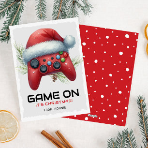 Klassikaal Kerstfeest voor Gamerende Kinderen Feestdagenkaart