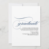 Klassikaal sfeervol 2026 marineblauw foto afstuder kaart (Achterkant)