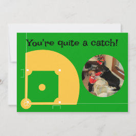 Klassikaal valentijnskaartje met baseball foto feestdagenkaart