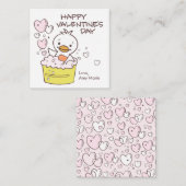 Klassikamer Eend Bubbelbad Hartjes Valentijn Notitiekaartje (Voorkant / Achterkant)