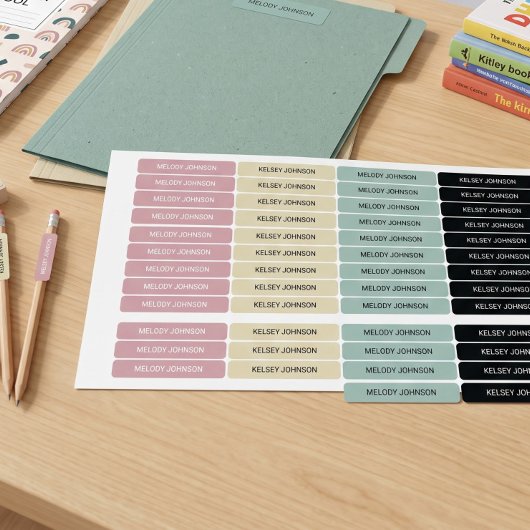 Klassikamer Pastels Kleurige Meisje Kleur Gecodeer Labels