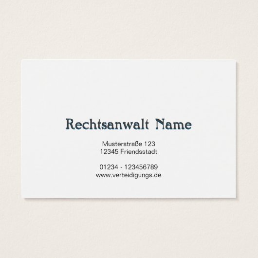 Klassisch blau  visitekaartje (Achterkant)