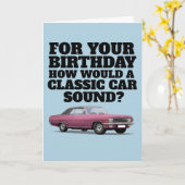 KLASSISCHE CAR-FUNNY BIRTHDAAGKAART KAART (Gele Bloem)