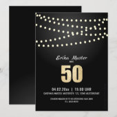Klassische & edle Einladung 50. Geburtstag Aankondiging (Voorkant / Achterkant)