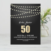 Klassische & edle Einladung 50. Geburtstag Aankondiging (Staand voorkant)
