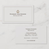 Klassische Rechtsanwalts-Visitenkarte Visitekaartje (Voorkant / Achterkant)