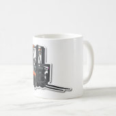 Klassische, weiße Tasse mit Gabelstapler-Design  Koffiemok (Voorkant rechts)