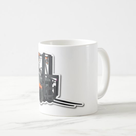 Klassische, weiße Tasse mit Gabelstapler-Design Koffiemok (Voorkant rechts)