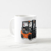 Klassische, weiße Tasse mit Gabelstapler-Design  Koffiemok (Voorkant links)
