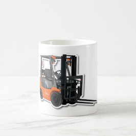 Klassische, weiße Tasse mit Gabelstapler-Design Koffiemok