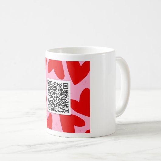 Klassische, weiße Tasse mit Liebeslied per QR-Code Koffiemok (Voorkant rechts)