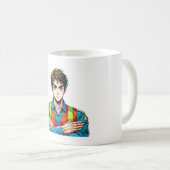 Klassische, weiße Tasse mit Manga-Sicherheitsfachm Koffiemok (Voorkant rechts)