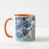 Klassisches Patchworkmuster in Indigo und Türkis  Mok (Links)