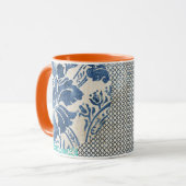 Klassisches Patchworkmuster in Indigo und Türkis  Mok (Voorkant links)