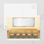 Klasslokaal met whiteboard en stoelen briefkaart (Voorkant / Achterkant)