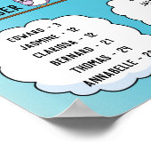 Klassroom Birthday Board in Cute Owl Thema Poster (Hoek)