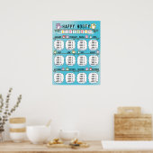Klassroom Birthday Board in Cute Owl Thema Poster (Keuken)