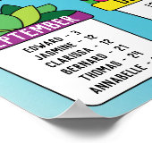 Klassroom Birthday Board in ons tuinthema Poster (Hoek)
